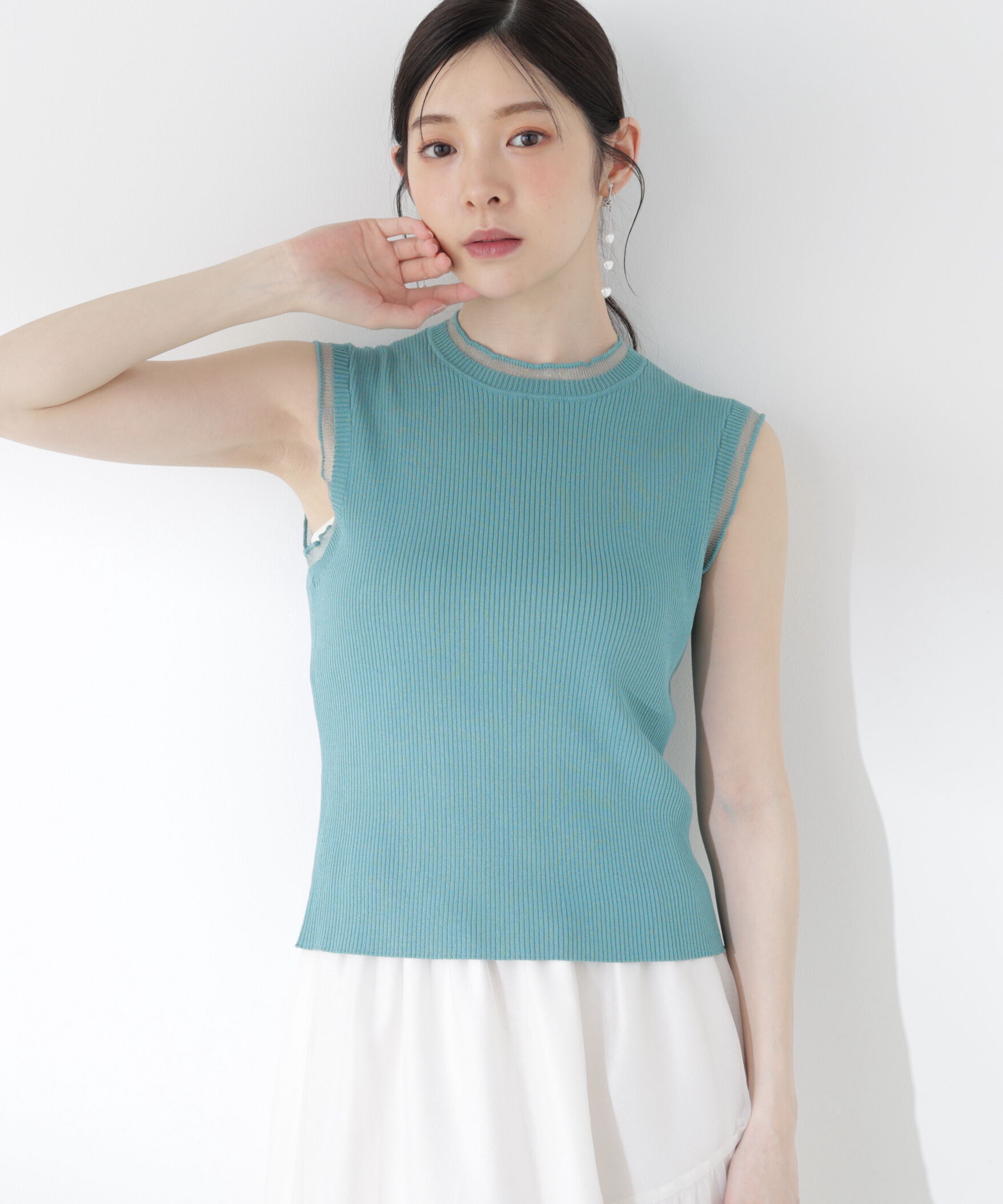PROPORTION BODY DRESSING「＜中川紅葉さん着用＞部分シアーノースリーニット」|ニット・セーター|