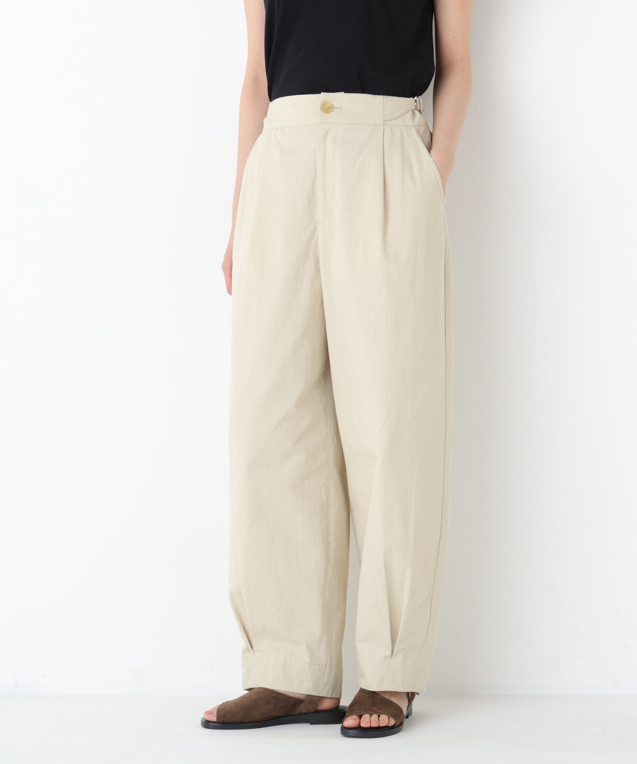  「◆コットンワッシャーバレルパンツ」|その他|ベージュ
