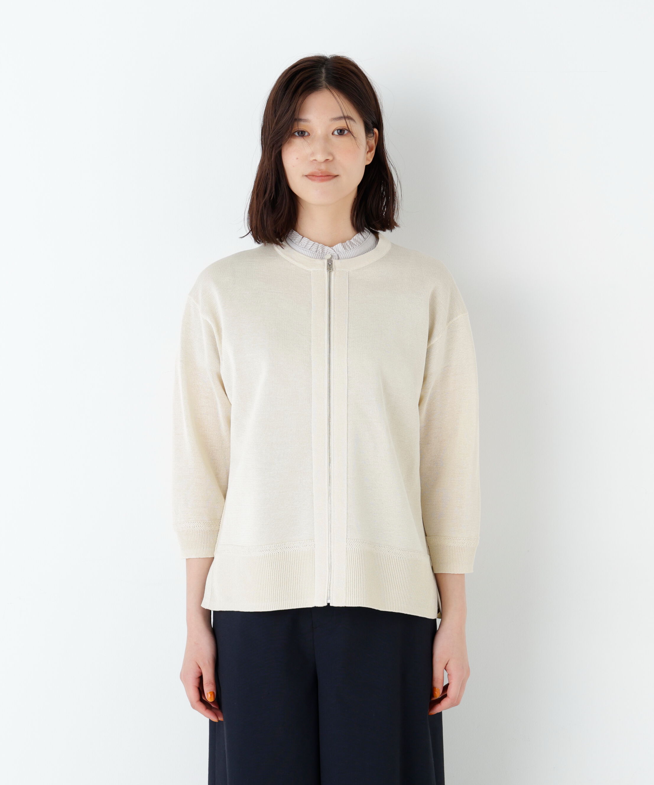  「《名品 / 洗える / 4ｶﾗｰ展開》ﾊｲｹﾞｰｼﾞｷﾞﾏ ｼﾞｯﾌﾟｱｯﾌ  」|ニット・セーター|