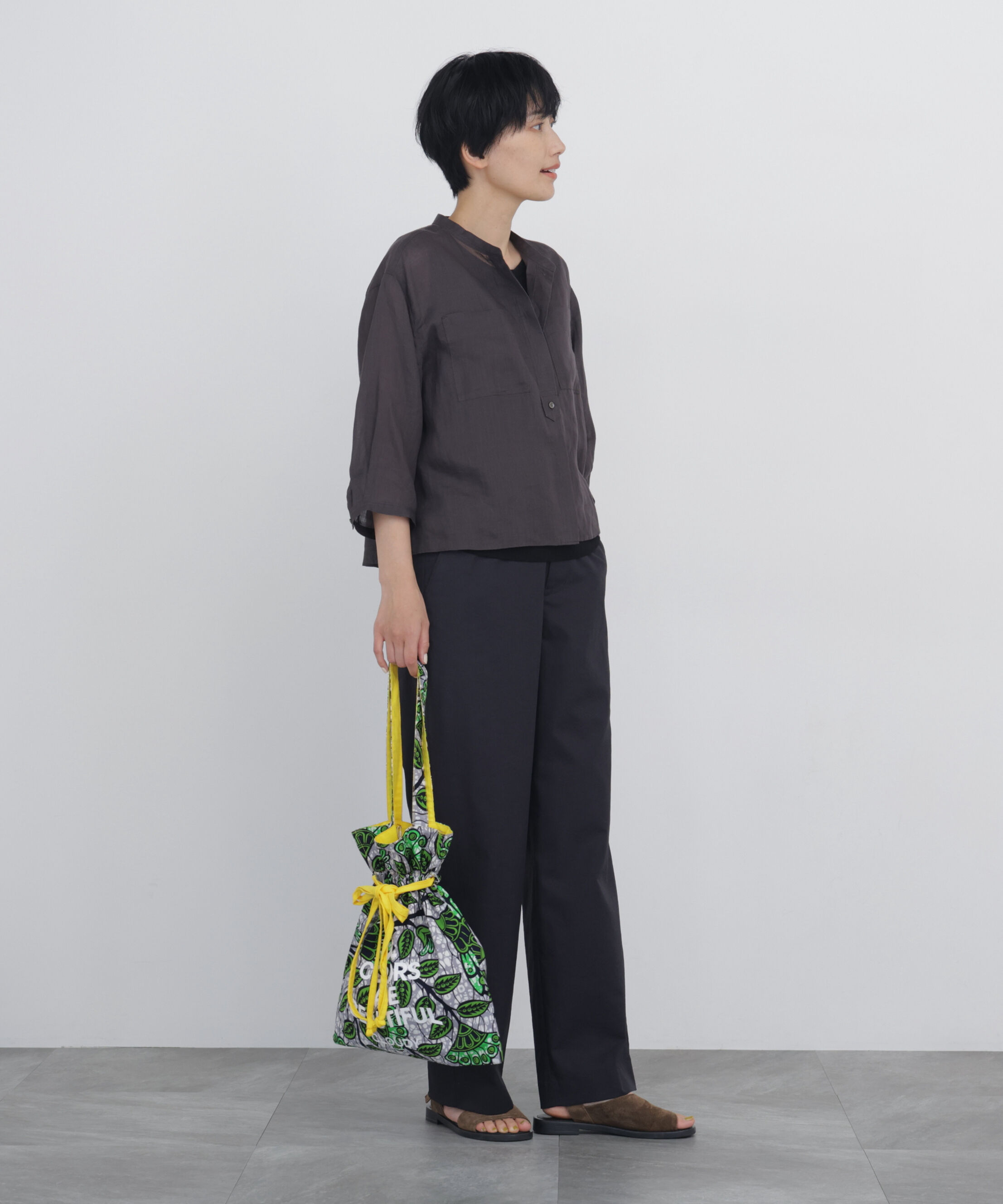  「◆≪名品 / 洗える / 4色展開！≫ラミーバンドカラーシャツブラウス」|シャツ・ブラウス|