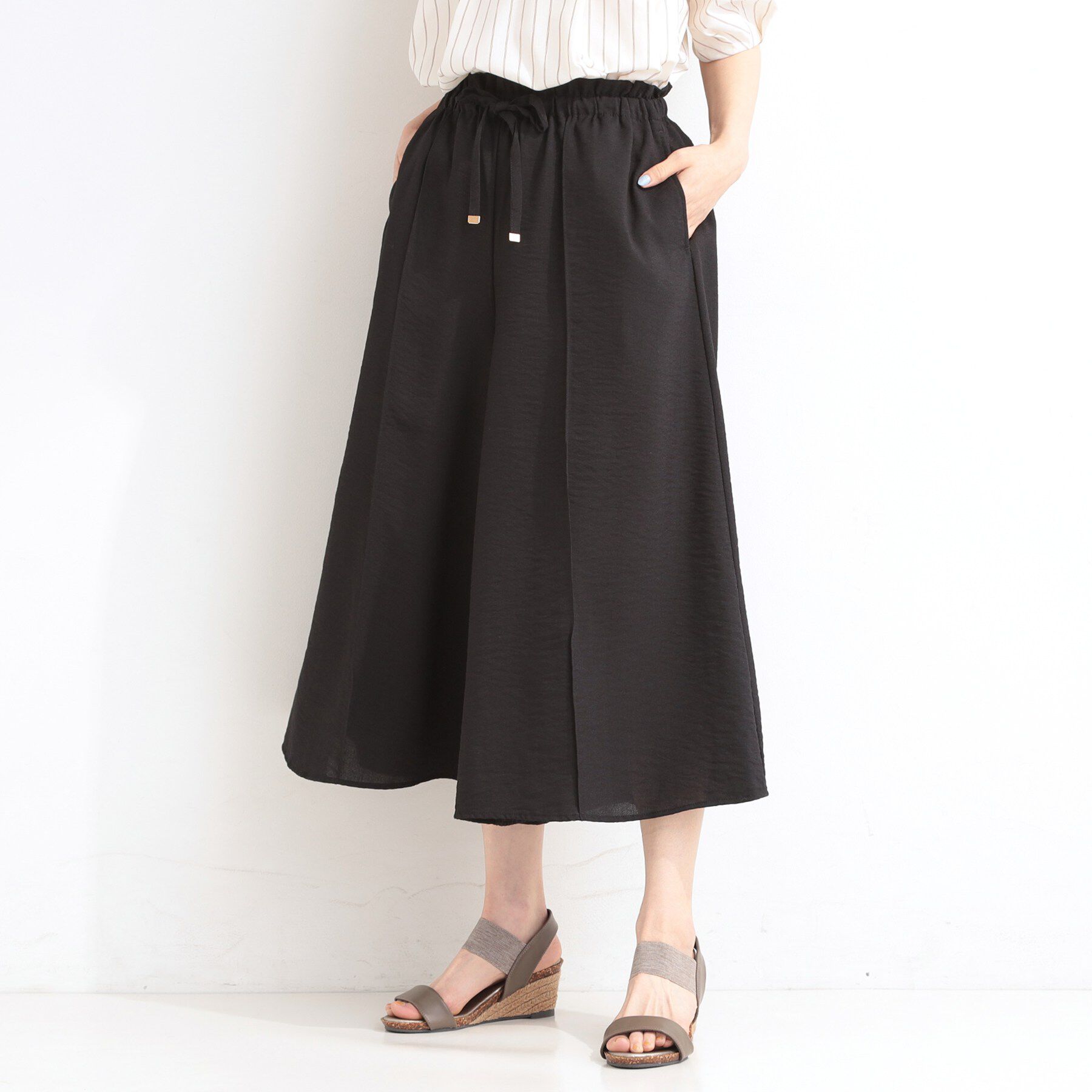 SHOO･LA･RUE「【S-LL/ひんやり】さらっとタッチできれい見え ピンタックスカーチョ」|その他|