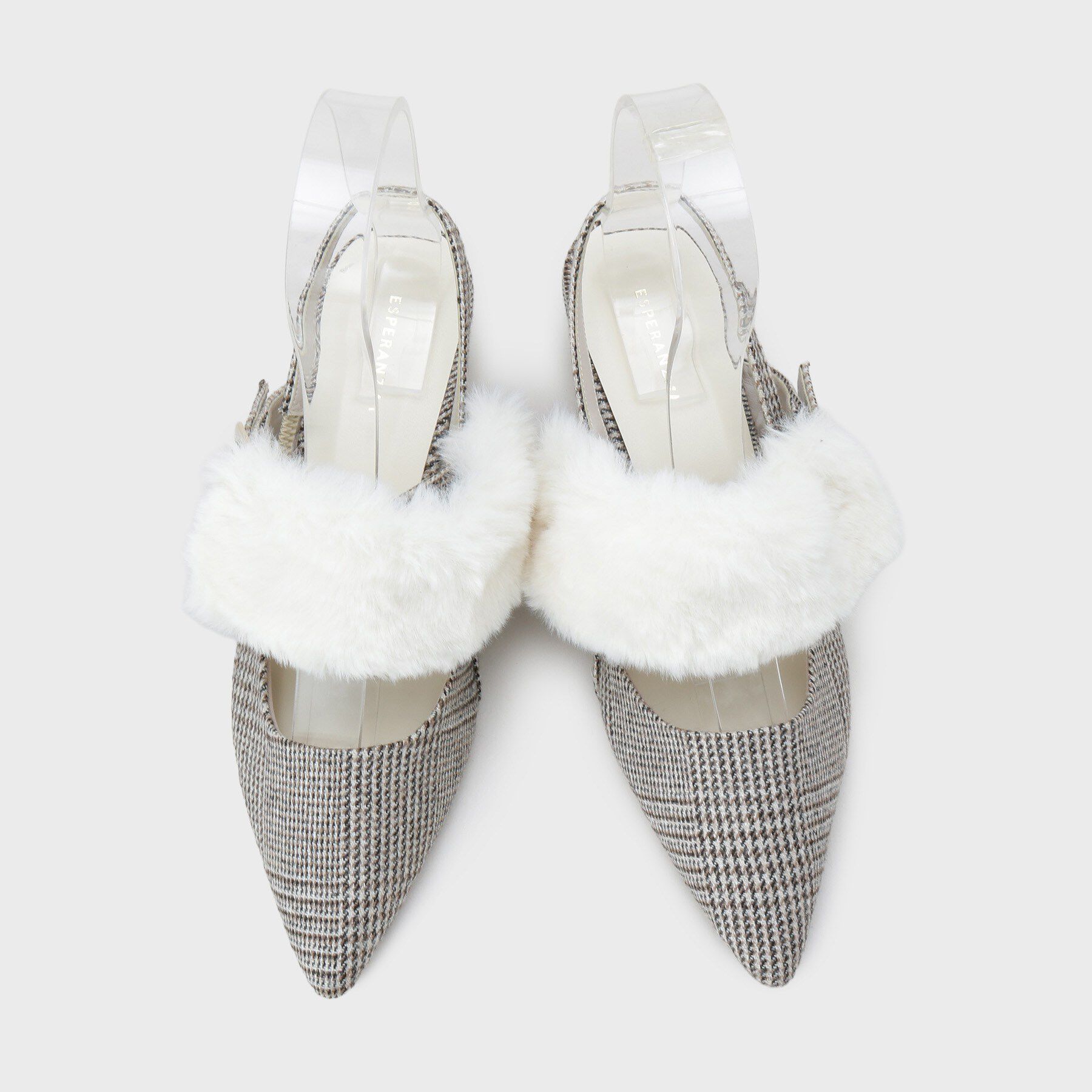 ESPERANZA「【Fur Collection】ファー付き2WAYスリングバックミュールパンプス」|パンプス|