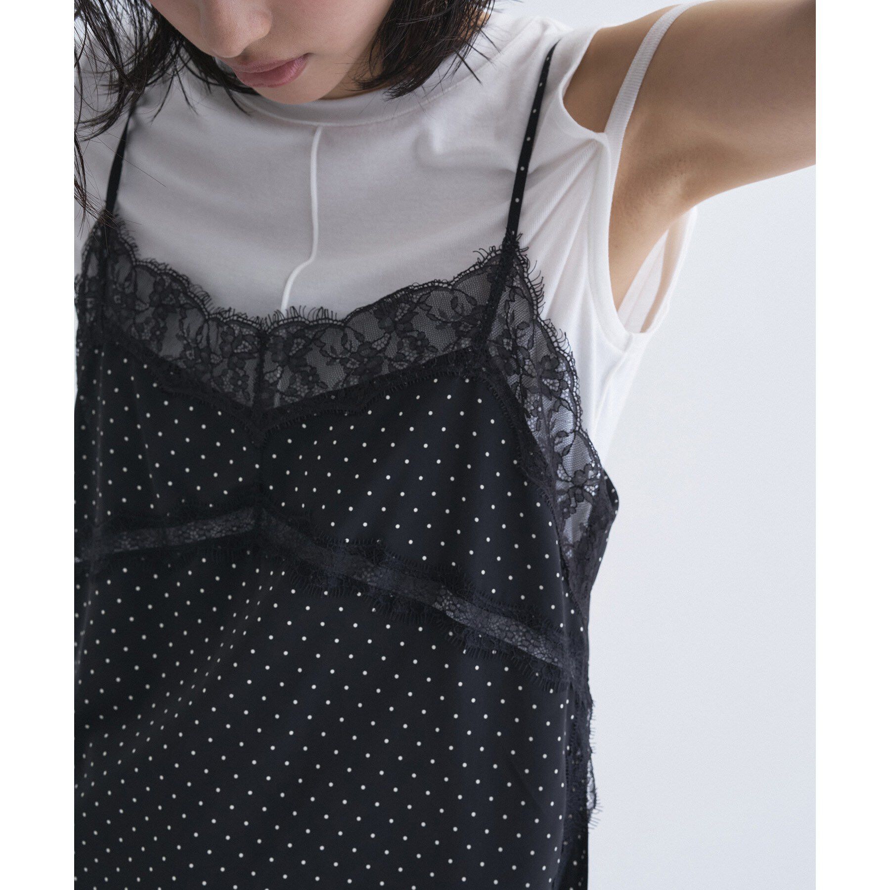 CODE A「dot lingerie lace cami」|キャミソール|