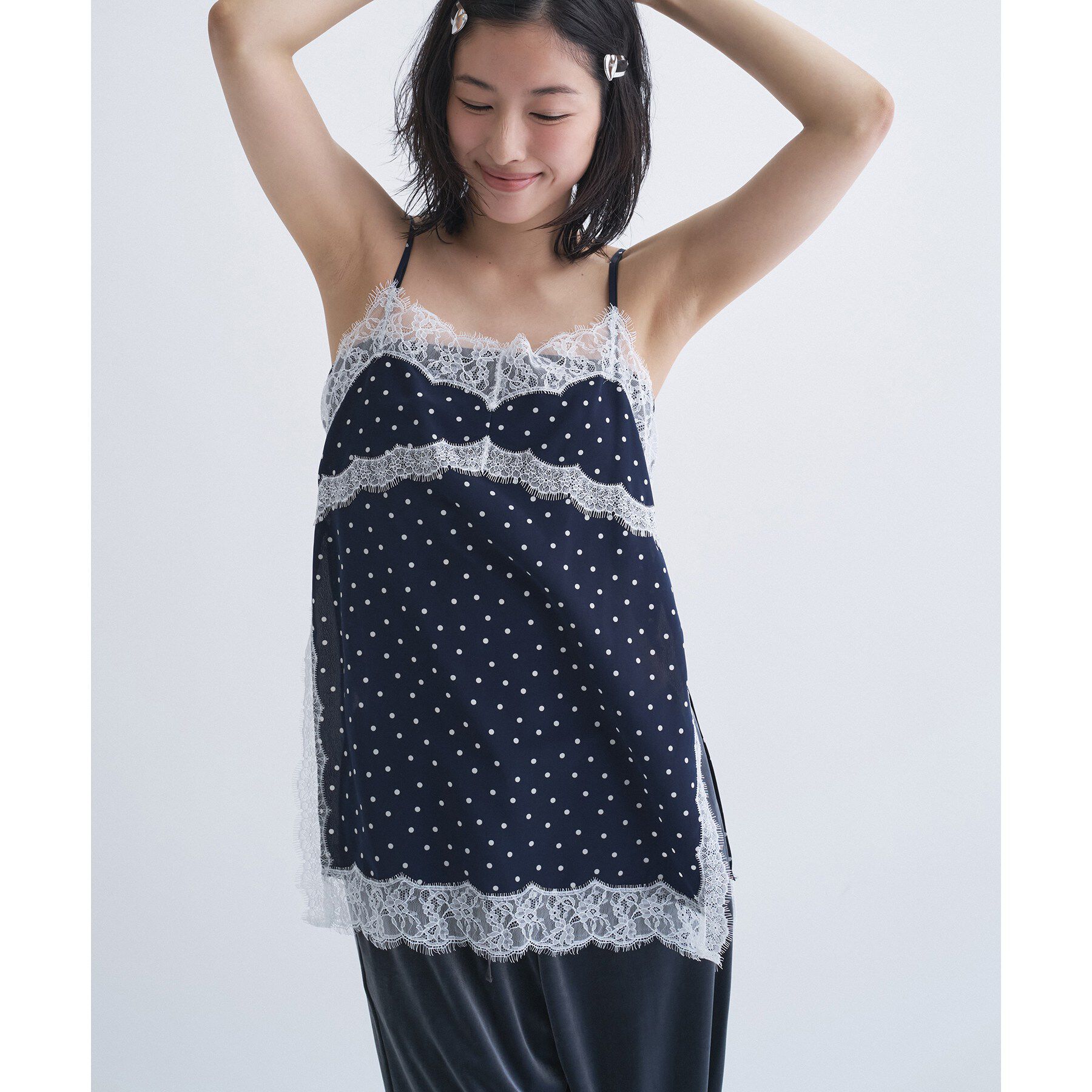 CODE A「dot lingerie lace cami」|キャミソール|
