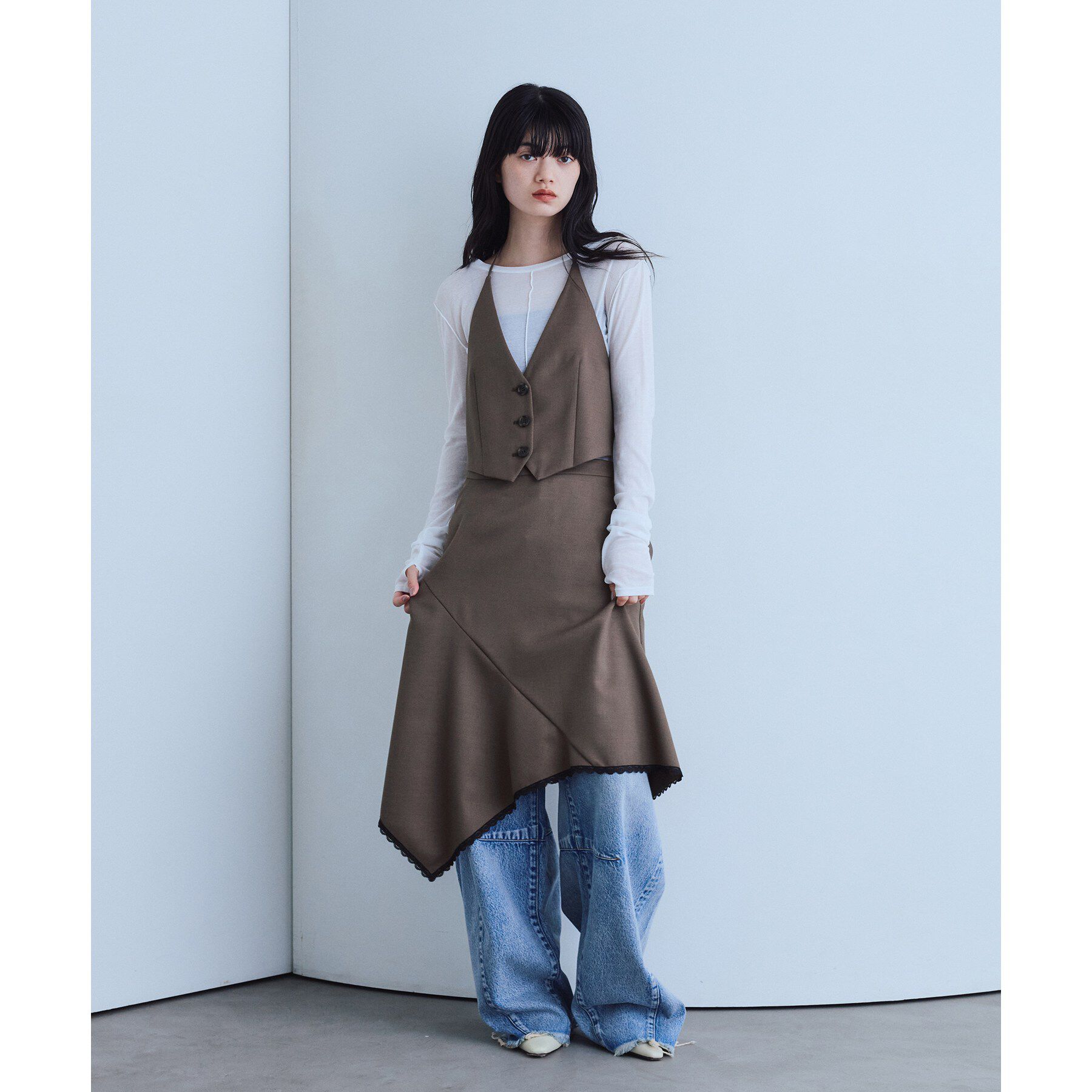 CODE A「back ribbon vest」|ベスト・ジレ|