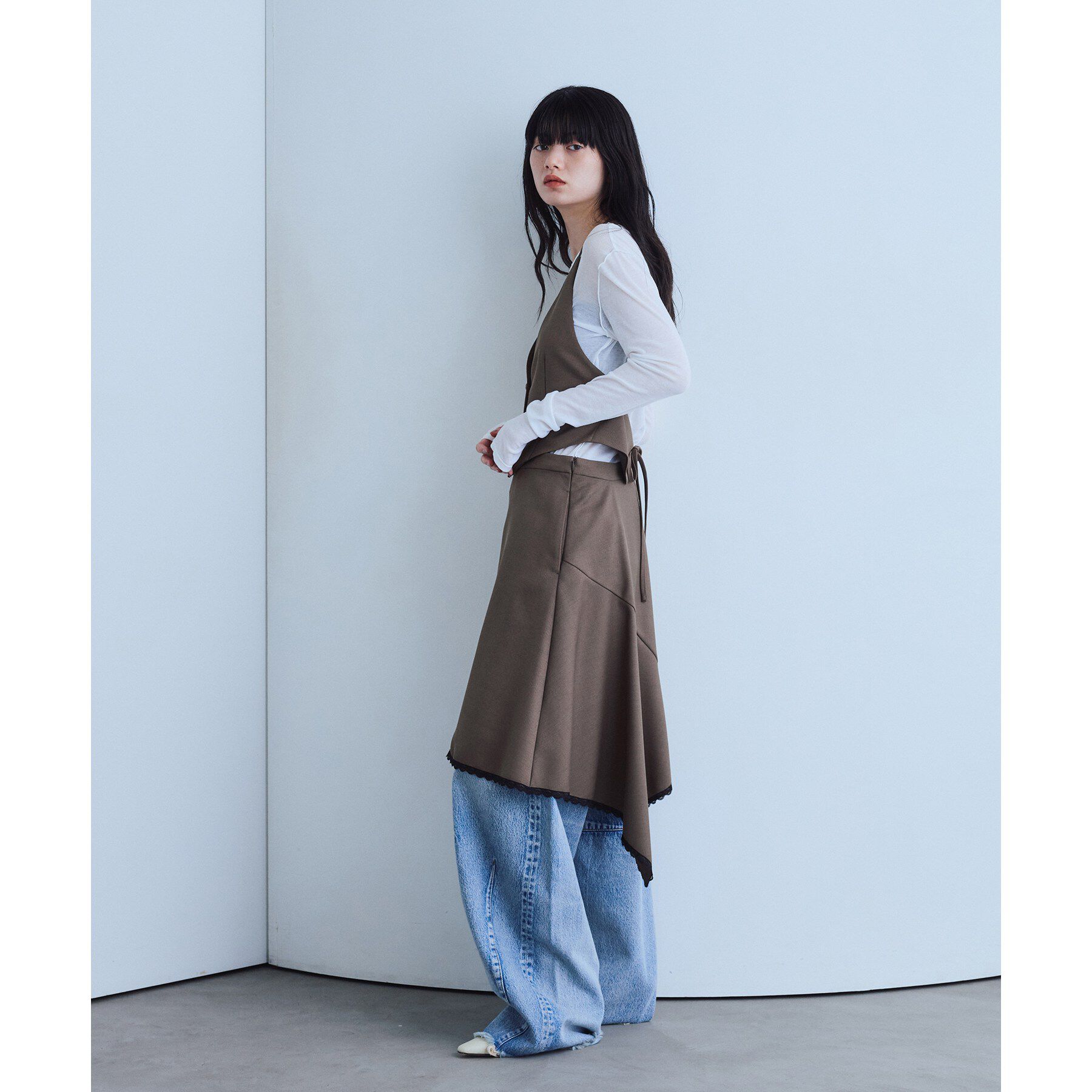 CODE A「back ribbon vest」|ベスト・ジレ|