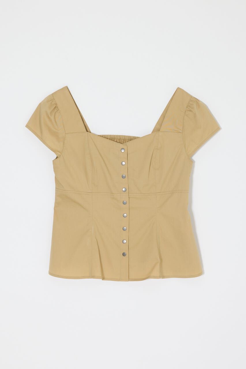 MOUSSY「BUTTON UP FITTED ブラウス」|シャツ・ブラウス|BEG