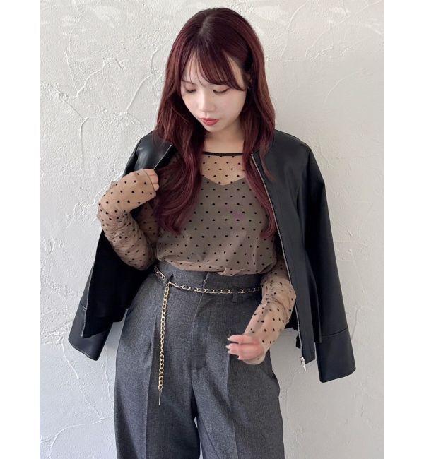 dazzlin「モチーフチュールシアートップス」|Tシャツ・カットソー|