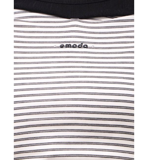 EMODA「レイヤードレープクロップドトップ」|Tシャツ・カットソー|