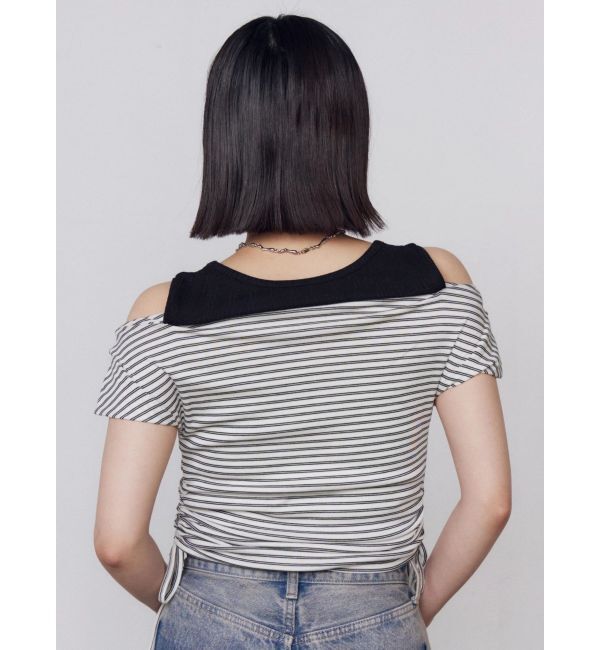 EMODA「レイヤードレープクロップドトップ」|Tシャツ・カットソー|