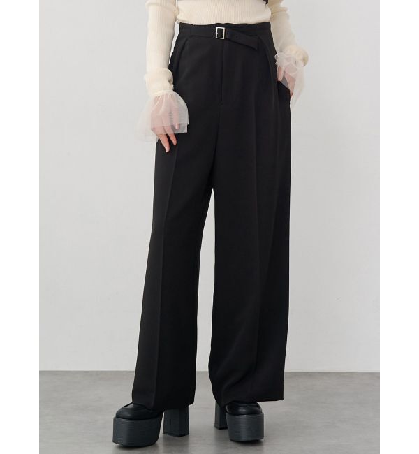MURUA「フロントベルトワイドパンツ【セットアップ着用可】」|その他|ブラック
