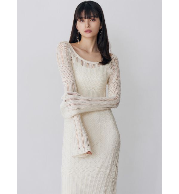 MURUA「バイカラークロシェニットワンピース」|ワンピース|