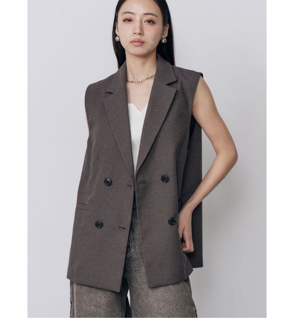 MURUA「メッシュダブルジレ【セットアップ着用可】」|ベスト・ジレ|ブラウン