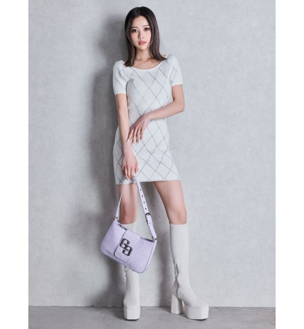 GYDA「bijou quilting ニットワンピース」|ワンピース|