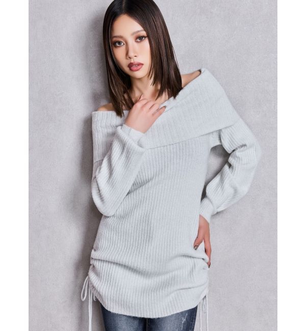 GYDA「2WAYオフショルラメニットチュニック」|チュニック|