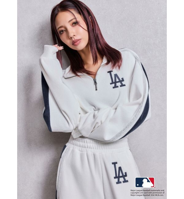 GYDA「GYDA［MLB］2ラインハーフZIPショートトップス」|Tシャツ・カットソー|