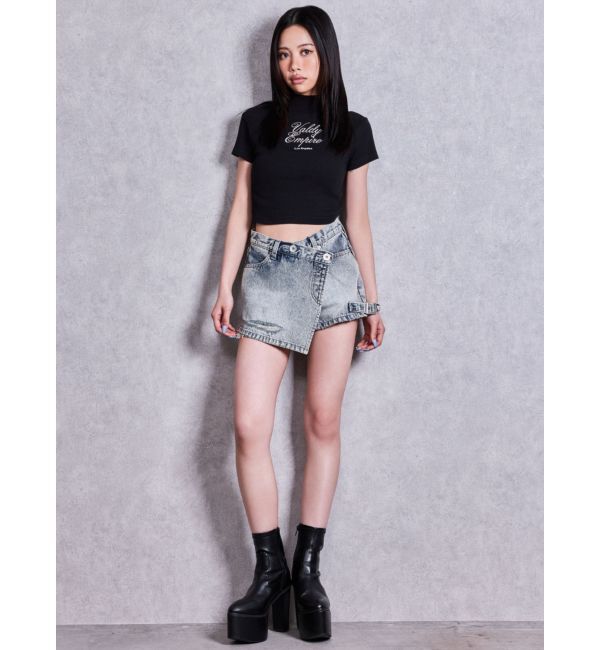 GYDA「Valdy Empireハーフスリーブテレコタートルトップス」|Tシャツ・カットソー|