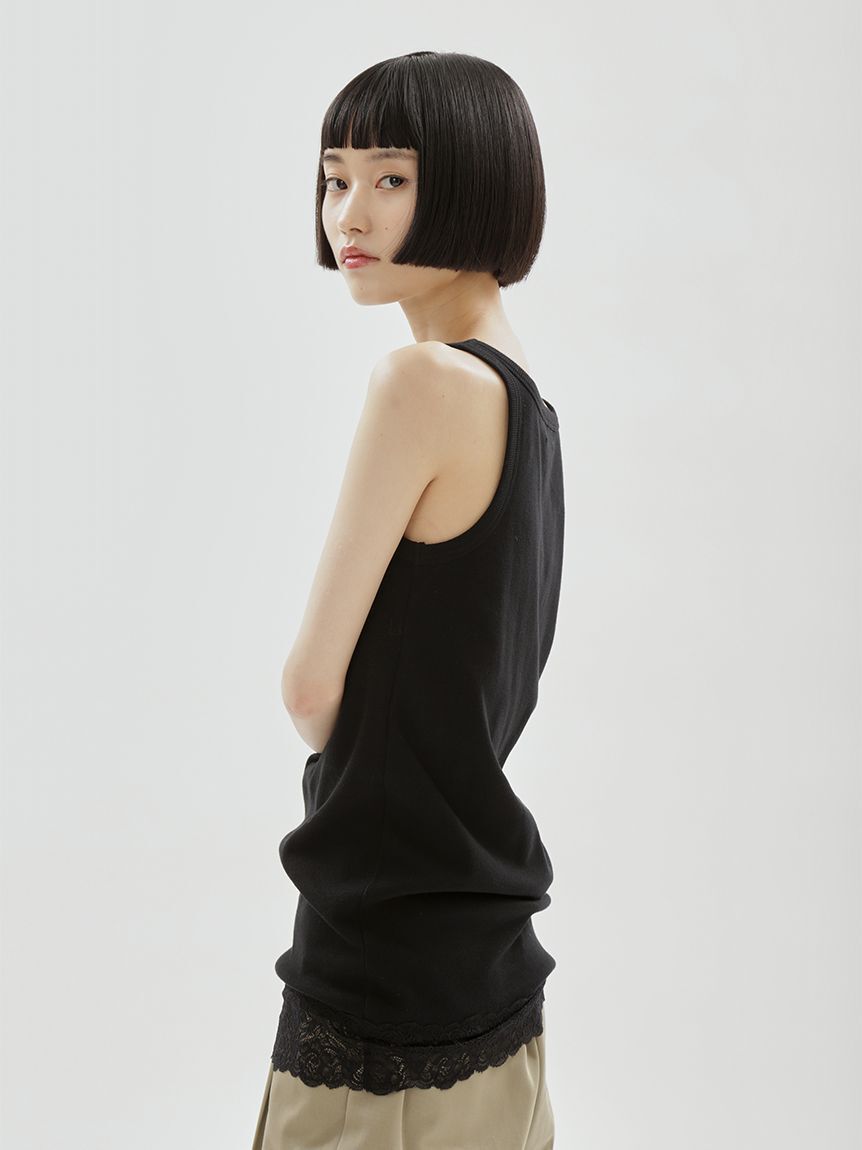 emmi atelier「レースヘムテレコタンクトップ」|タンクトップ|