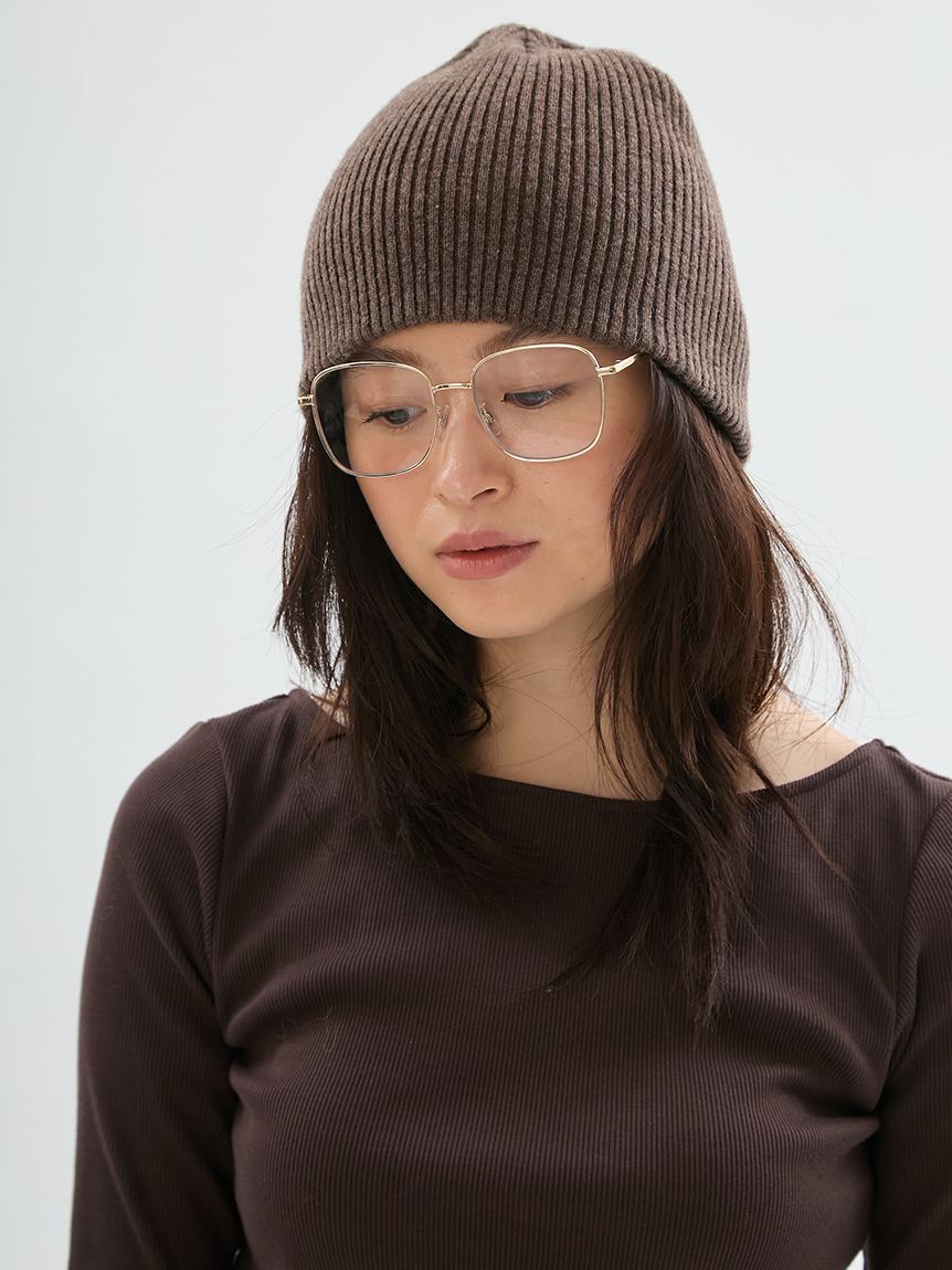 emmi atelier「ウールリブニットビーニー」|ニット帽|