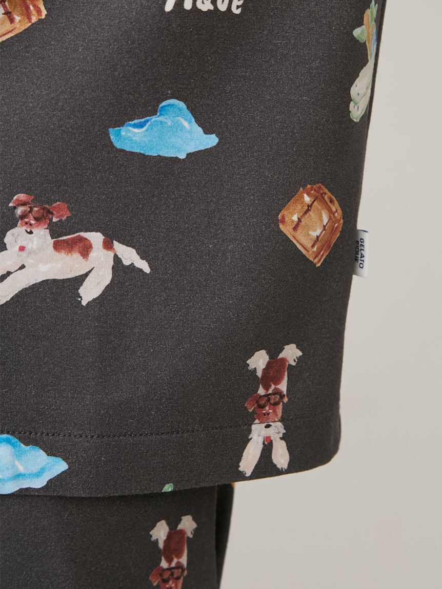 GELATO PIQUE HOMME「【ヒラノトシユキ】【HOMME】【接触冷感】PLANEDOG柄プリントシャツ」|シャツ・ブラウス|
