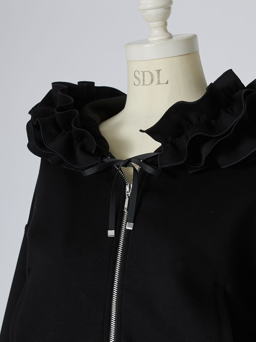 SNIDEL「【多色展開あり】フリルショートジップパーカー」|パーカー|