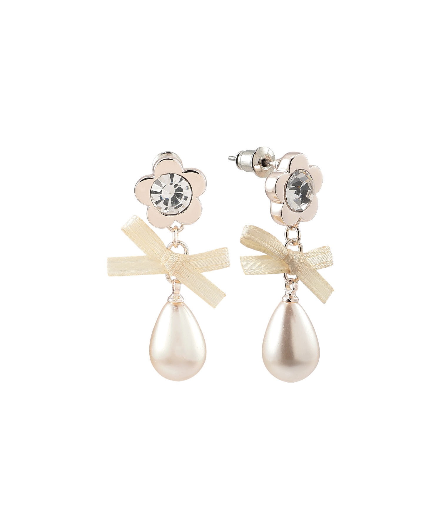 MARY QUANT「メタルデイジードロップパール ピアス」|ピアス|