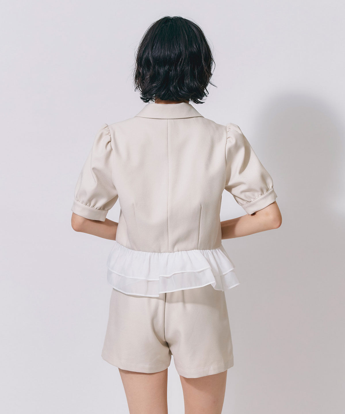 REDYAZEL「クラシックマルチボタンハイウエストショートパンツ」|キュロット|