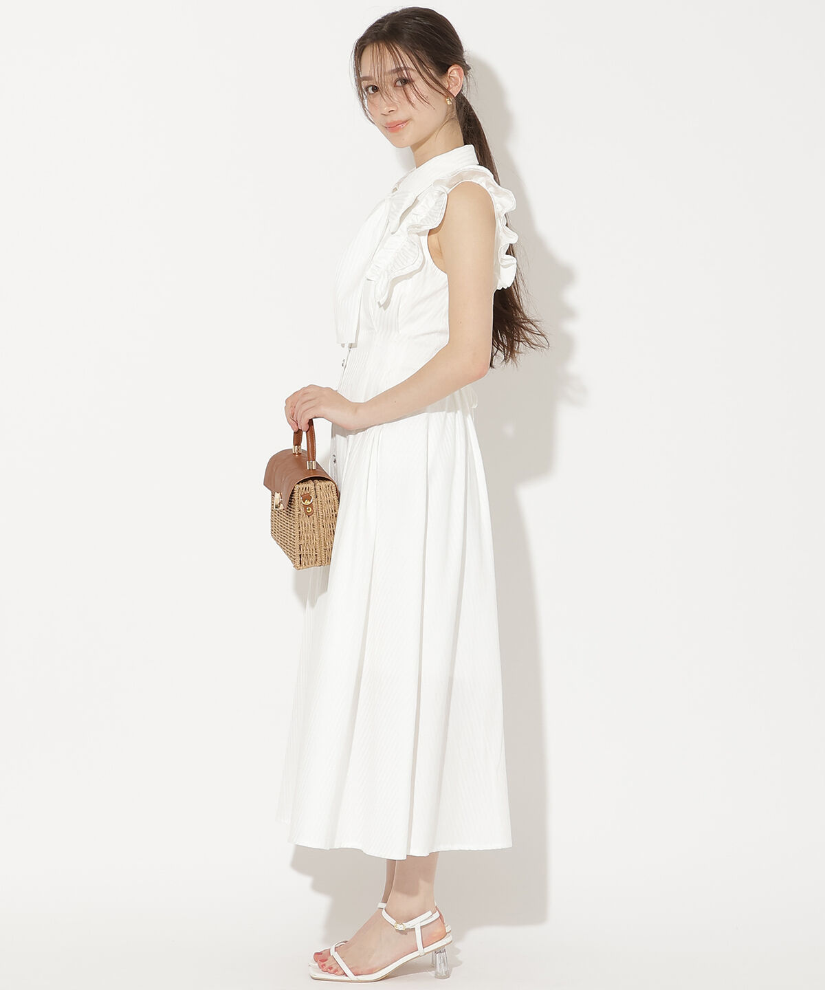 WILLSELECTION「フリルスリーブボウタイシャツワンピース」|ワンピース|