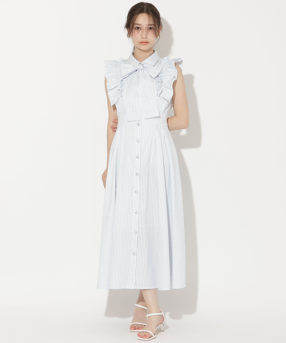 WILLSELECTION「フリルスリーブボウタイシャツワンピース」|ワンピース|purpleborderｽﾄﾗｲﾌﾟ