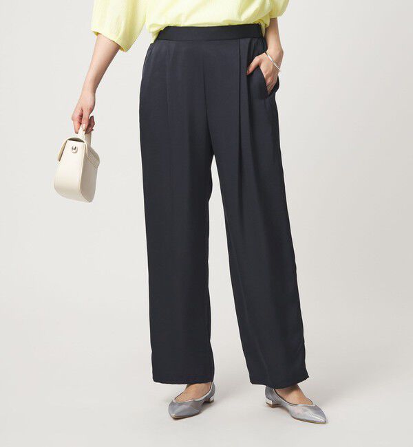 UNITED ARROWS green label relaxing「サテン パンツ」|その他|NAVY