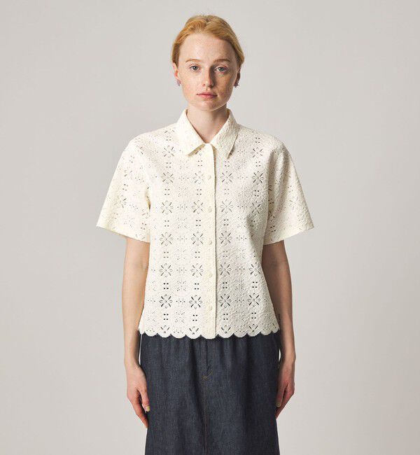STEVEN ALAN「＜Steven Alan＞レース ショートスリーブ シャツ」|シャツ・ブラウス|