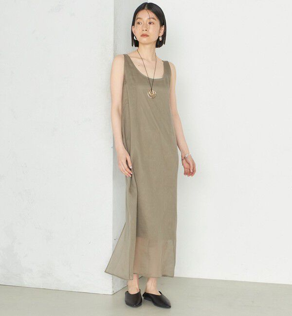 SHIPS for women「《予約》Wai＋:〈手洗い可能〉オーガンジー ノースリーブ 2WAY ワンピース」|ワンピース|