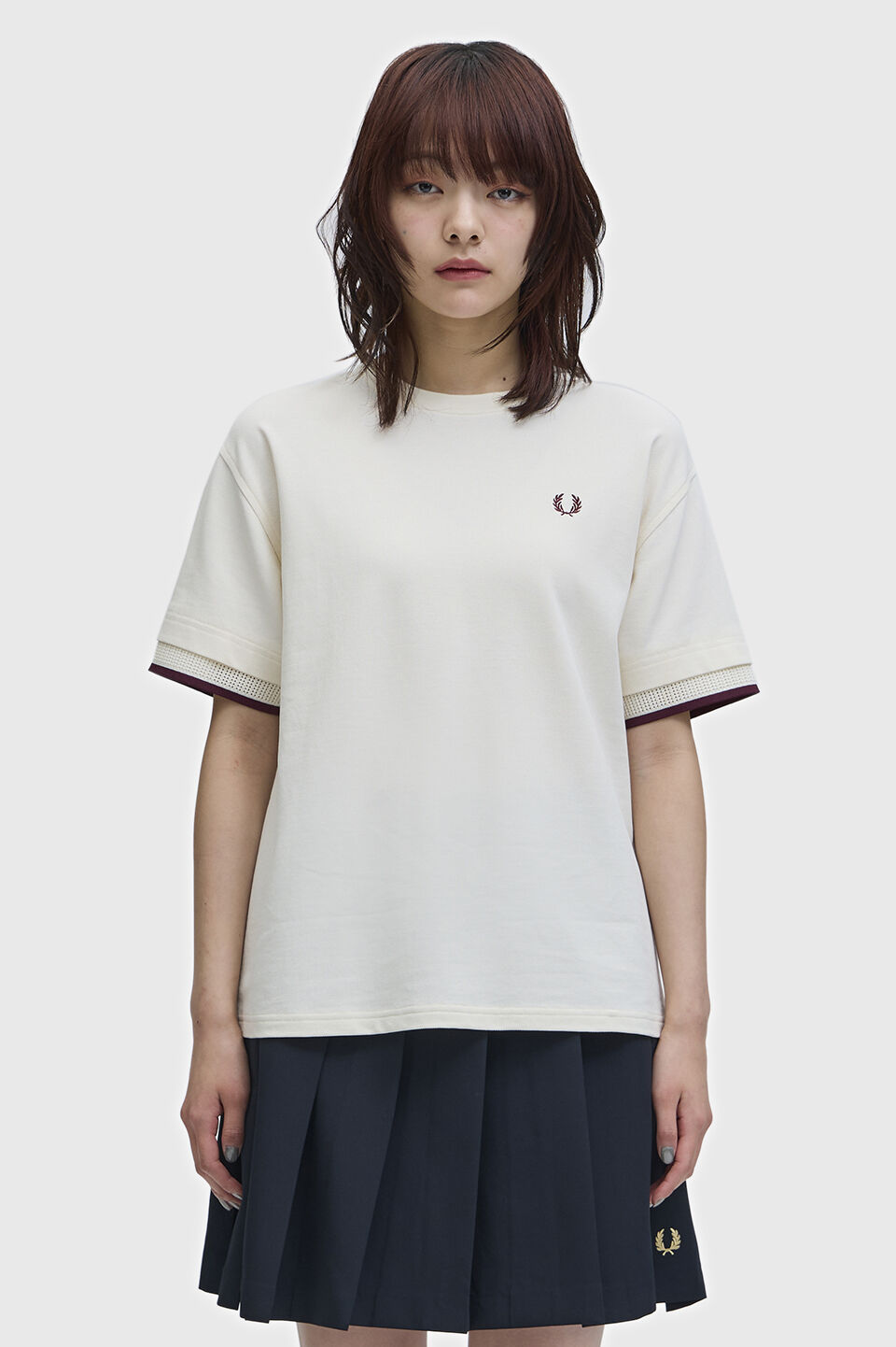 FRED PERRY 「FRED PERRY／Mesh Cuff Pique T-Shirt／メッシュカフスピケTシャツ」|Tシャツ・カットソー|