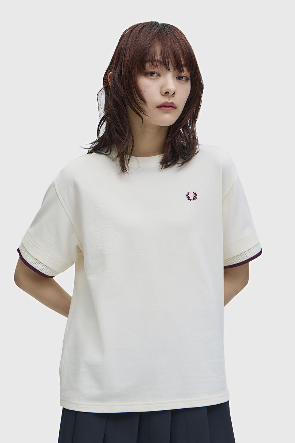 FRED PERRY 「FRED PERRY／Mesh Cuff Pique T-Shirt／メッシュカフスピケTシャツ」|Tシャツ・カットソー|