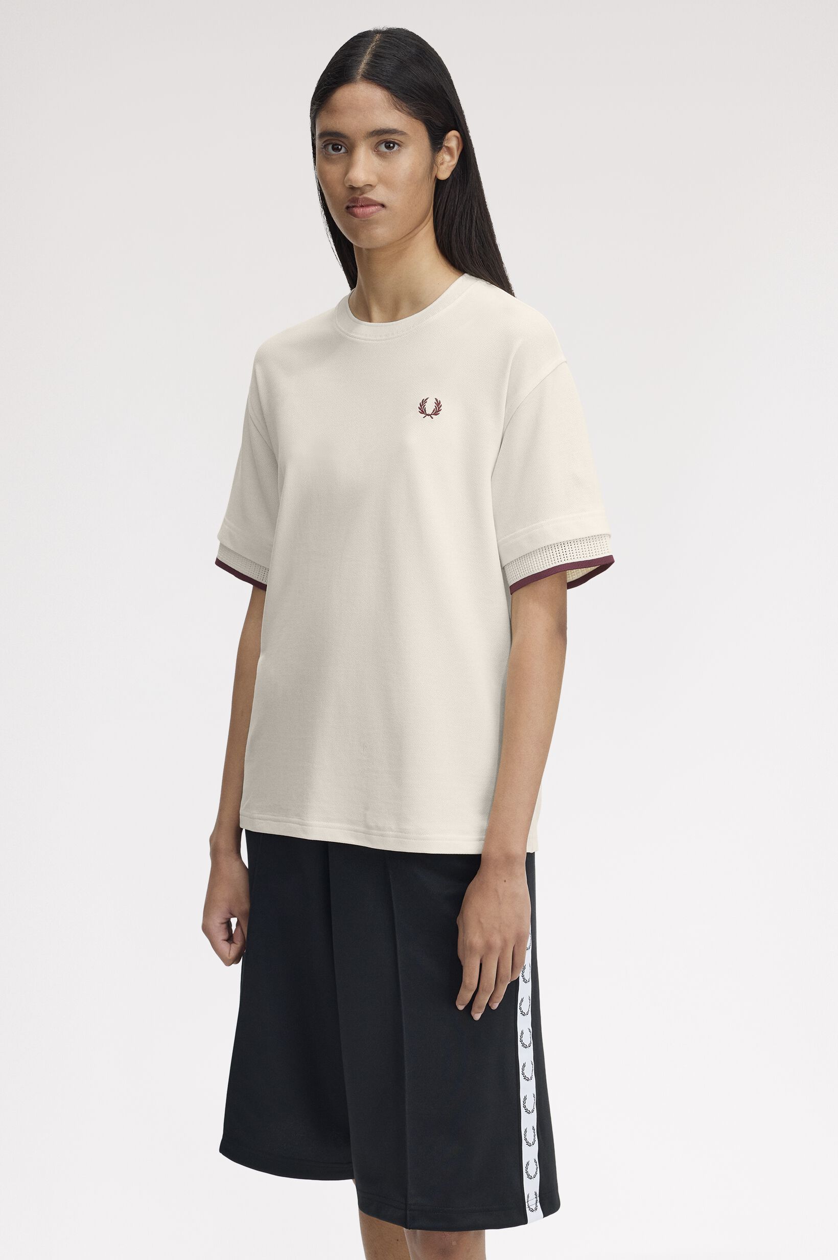 FRED PERRY 「FRED PERRY／Mesh Cuff Pique T-Shirt／メッシュカフスピケTシャツ」|Tシャツ・カットソー|