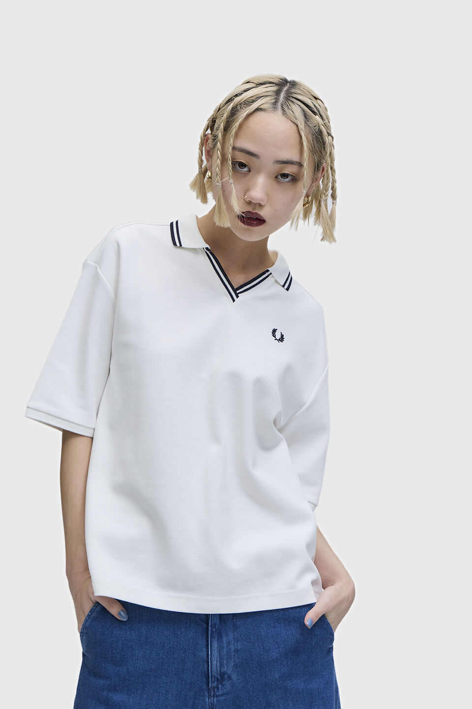 FRED PERRY 「Open Collar Tipped Polo Shirt／オープンカラーティップラインポロシャツ」|Tシャツ・カットソー|SNOW WHITE