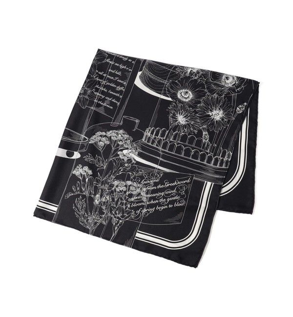 TOMORROWLAND GOODS「manipuri DOME FLOWER シルクスカーフ」|バンダナ・スカーフ|18 ブラック系
