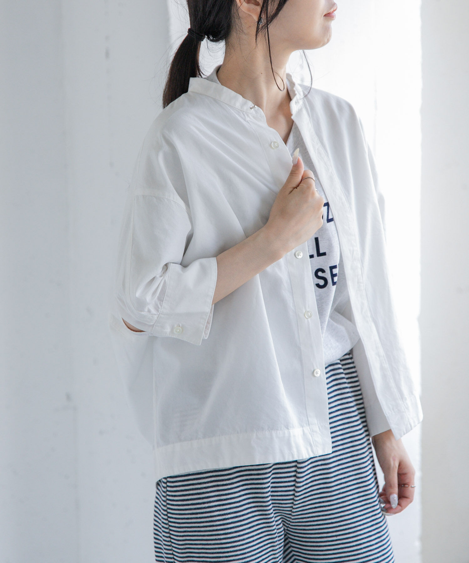URBAN RESEARCH DOORS「『一部WEB限定カラー』FORK&SPOON　ギボシコクーンショートスリーブシャツ」|シャツ・ブラウス|