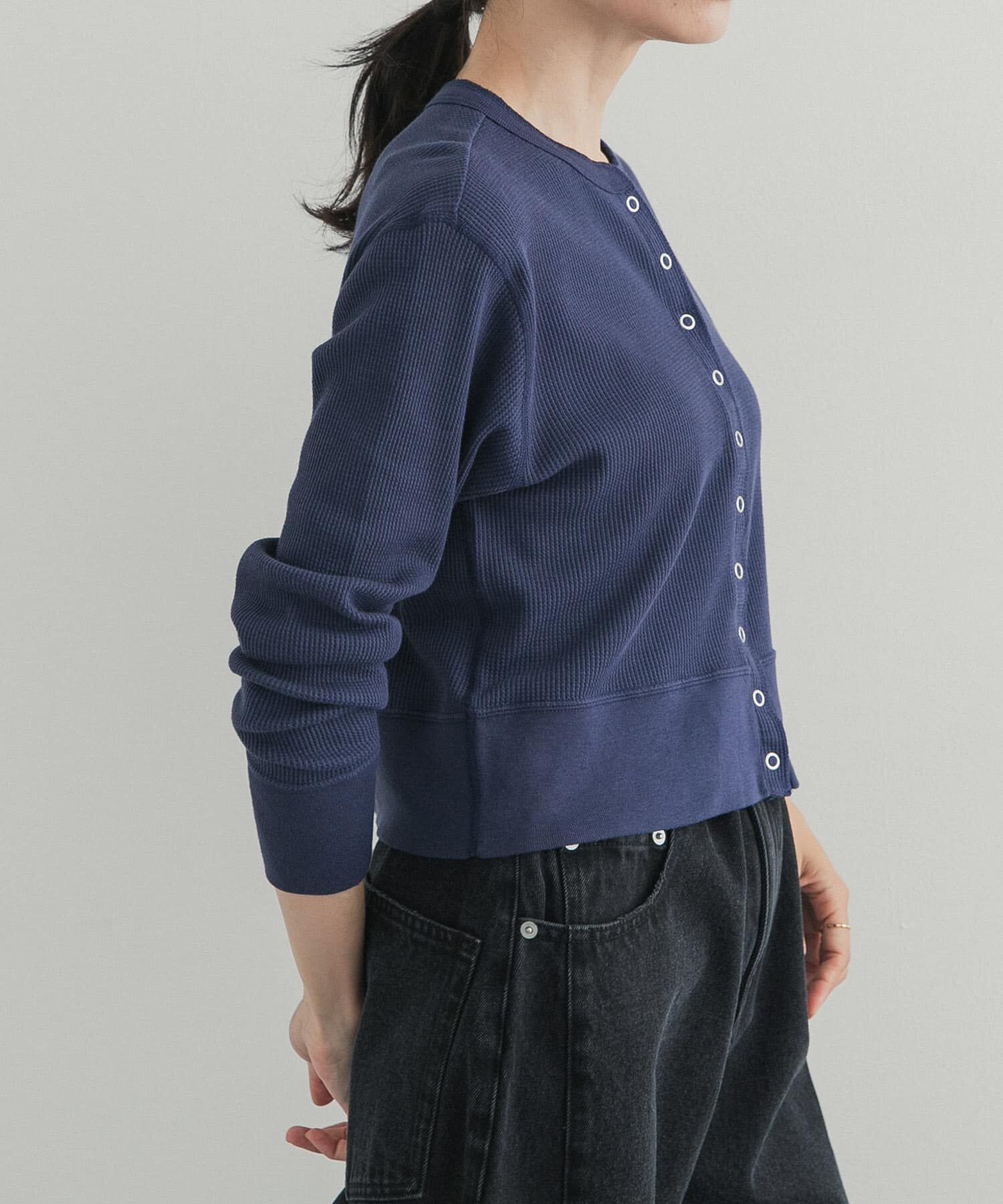 URBAN RESEARCH DOORS「『別注』HANES&times;DOORS　ワッフルコンパクトカーディガン」|カーディガン|