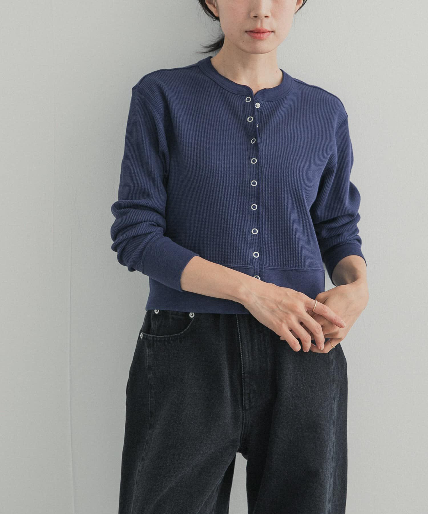 URBAN RESEARCH DOORS「『別注』HANES&times;DOORS　ワッフルコンパクトカーディガン」|カーディガン|