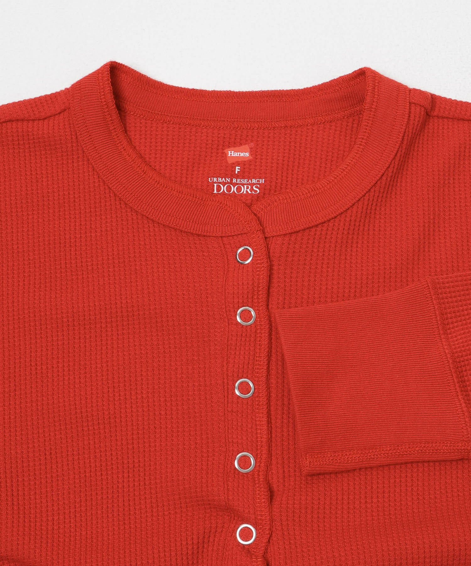 URBAN RESEARCH DOORS「『別注』HANES&times;DOORS　ワッフルコンパクトカーディガン」|カーディガン|
