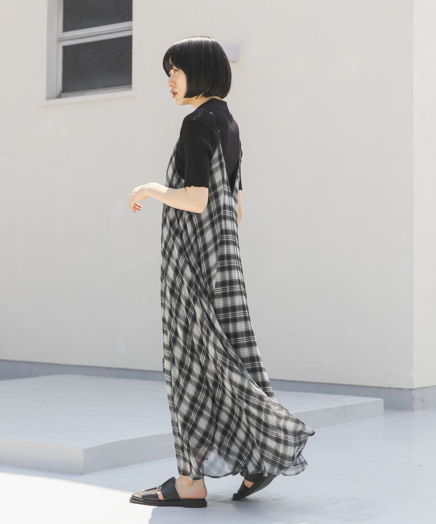  「チェックプリーツキャミワンピース」|その他|