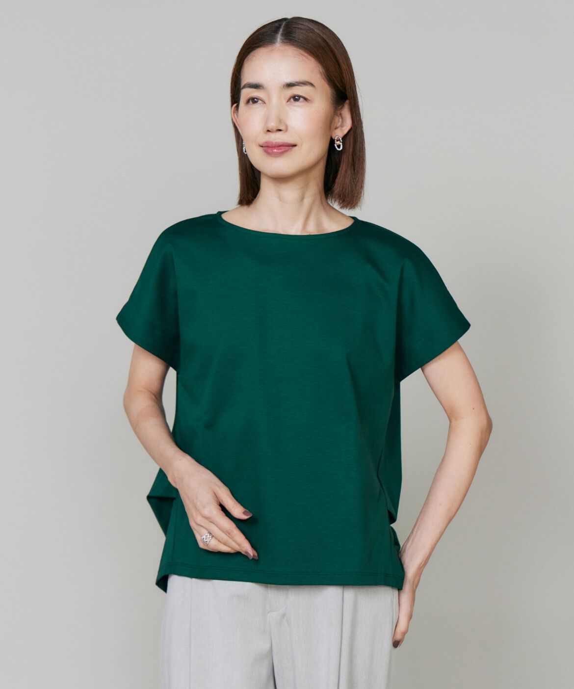 7-IDconcept.「バックロングサイドタックプルオーバー《日本製》」|Tシャツ・カットソー|グリーン