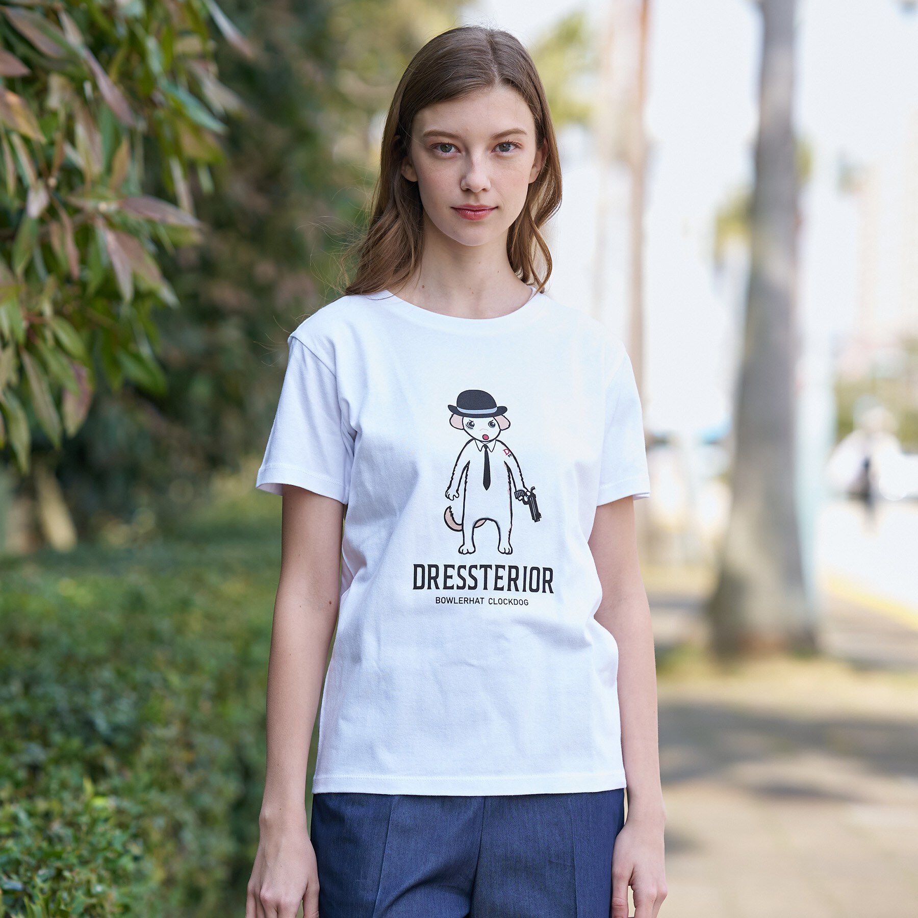 DRESSTERIOR「【EC/ルクア大阪店限定】ボーラーハットクロックドッグTシャツ」|Tシャツ・カットソー|ホワイト(001)