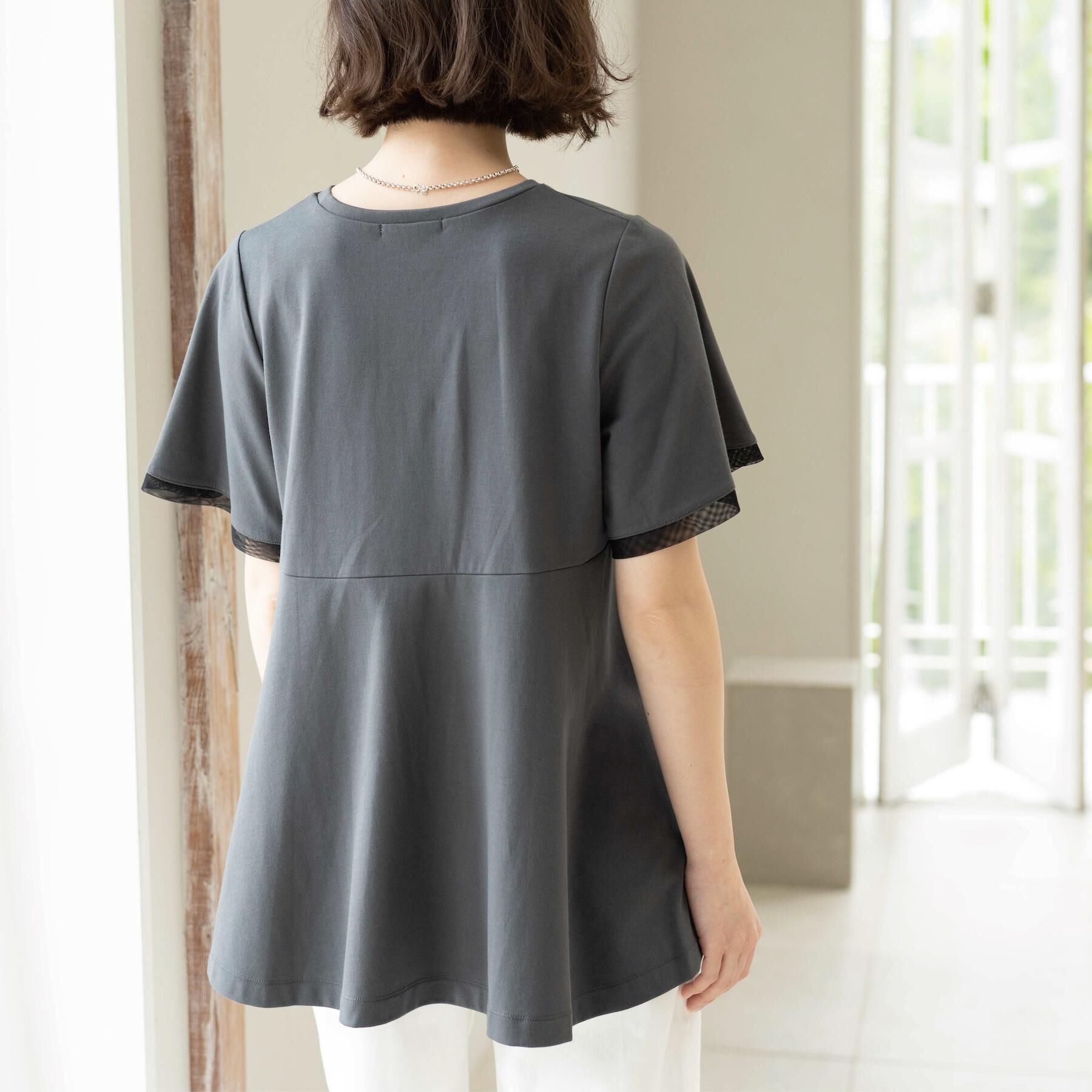 OPAQUE.CLIP「【接触冷感／UV】着る冷感スーパーアイス ペプラムカットソー《洗濯機OK》」|Tシャツ・カットソー|
