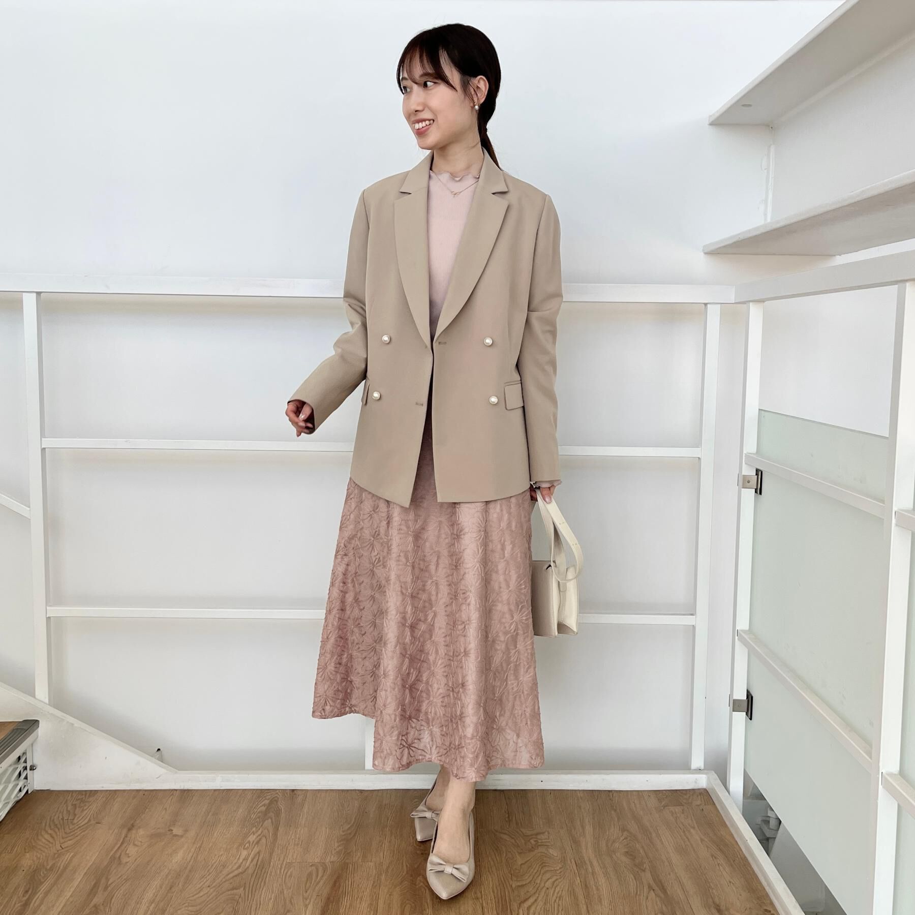 Couture broach「【洗える・通勤】パール調ボタン テーラードジャケット」|テーラードジャケット|