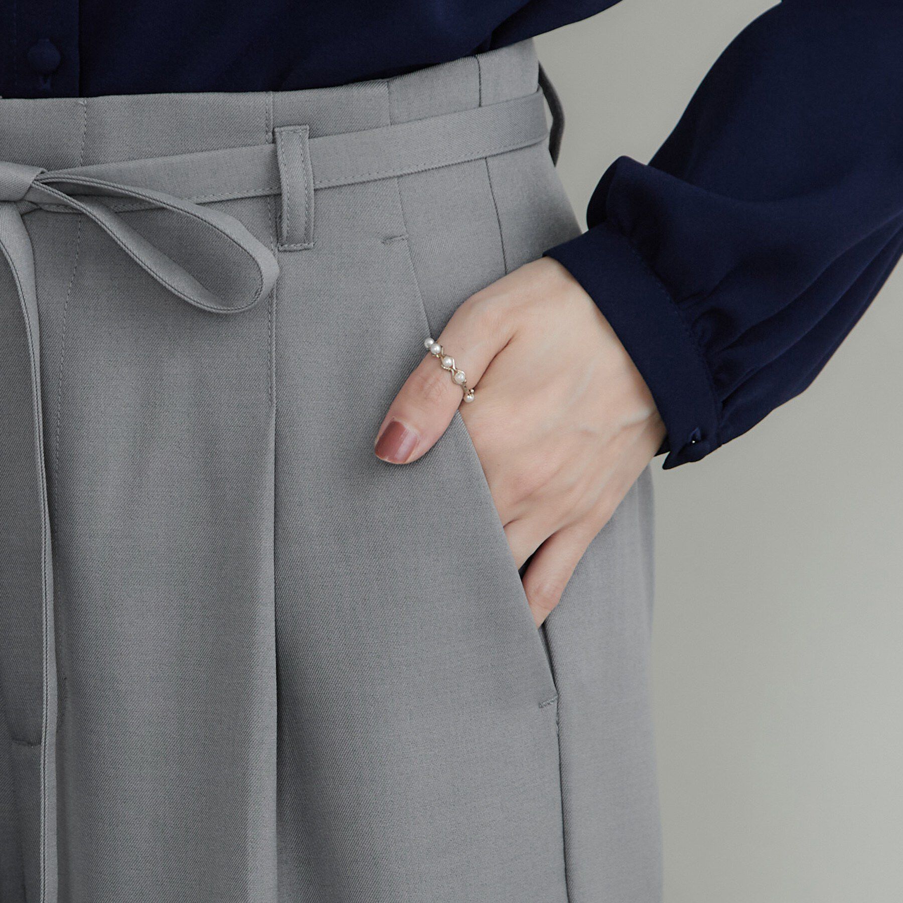 Couture broach「【接触冷感・UVカット・チャーム付】とろみリネンライクパンツ」|その他|