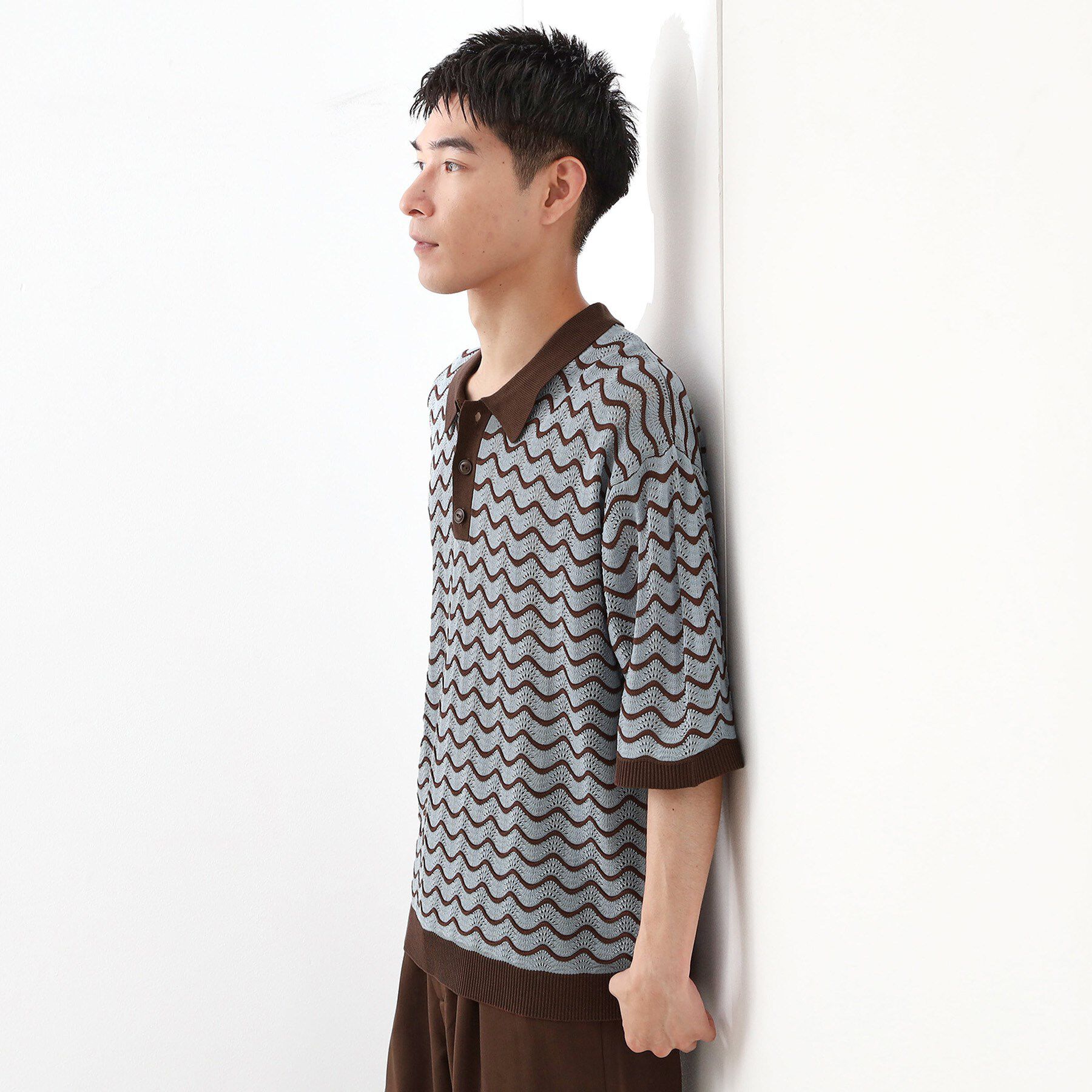 THE SHOP TK「サマーニットポロシャツ　【毛玉になりにくい/洗濯機OK】」|Tシャツ・カットソー|