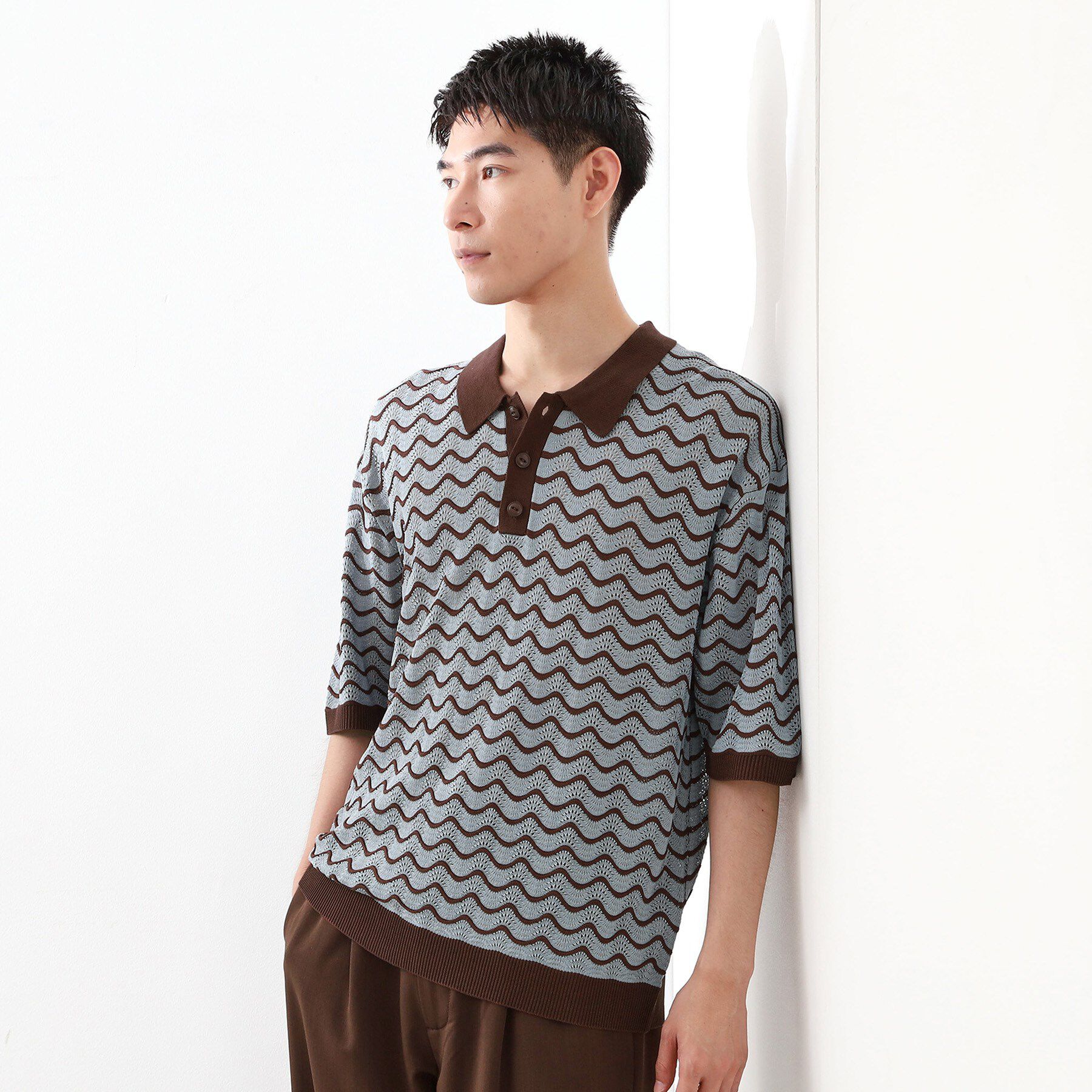 THE SHOP TK「サマーニットポロシャツ　【毛玉になりにくい/洗濯機OK】」|Tシャツ・カットソー|サックスブルー(09