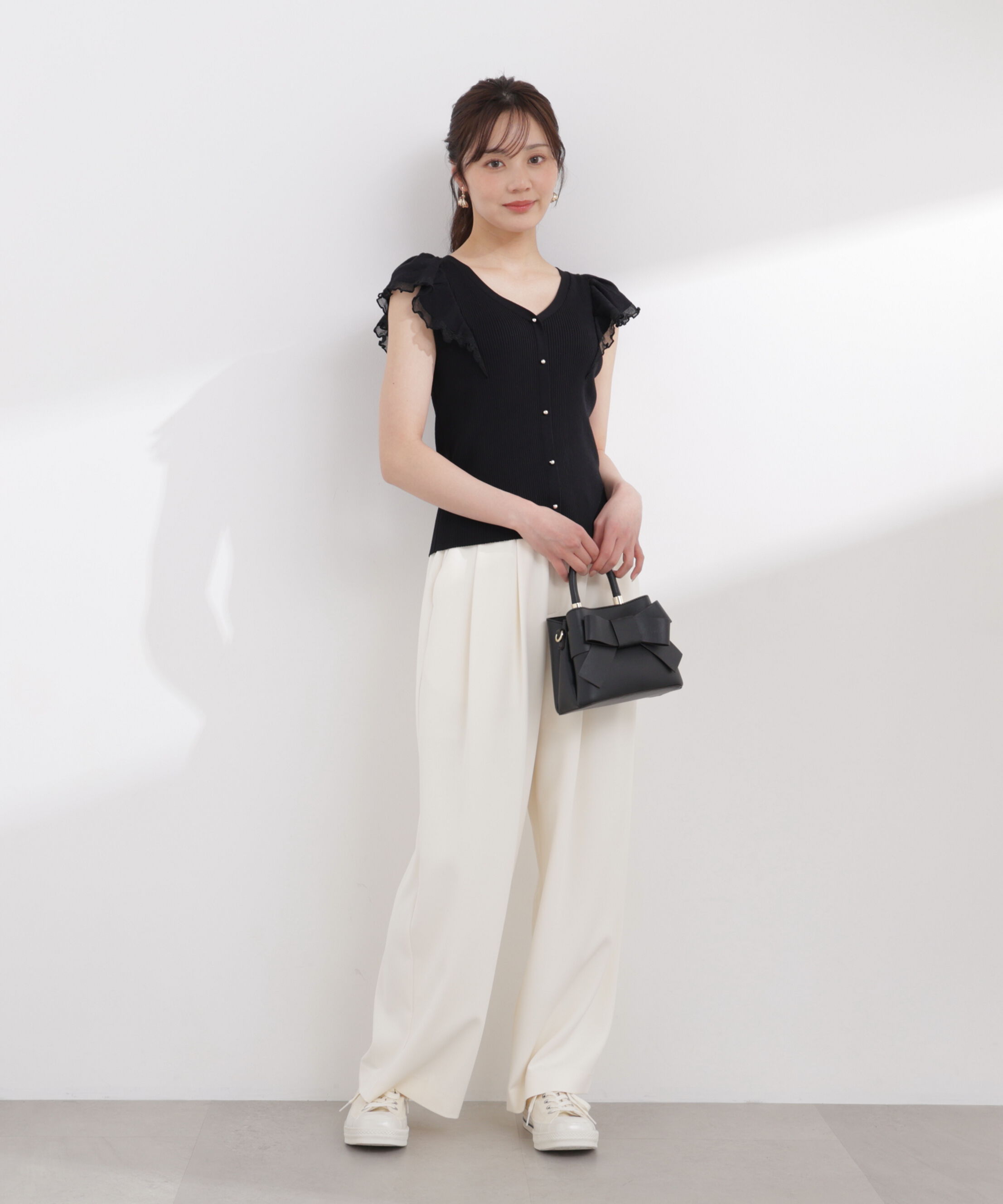 PROPORTION BODY DRESSING「部分シアーラッフルニット 26SS」|ニット・セーター|